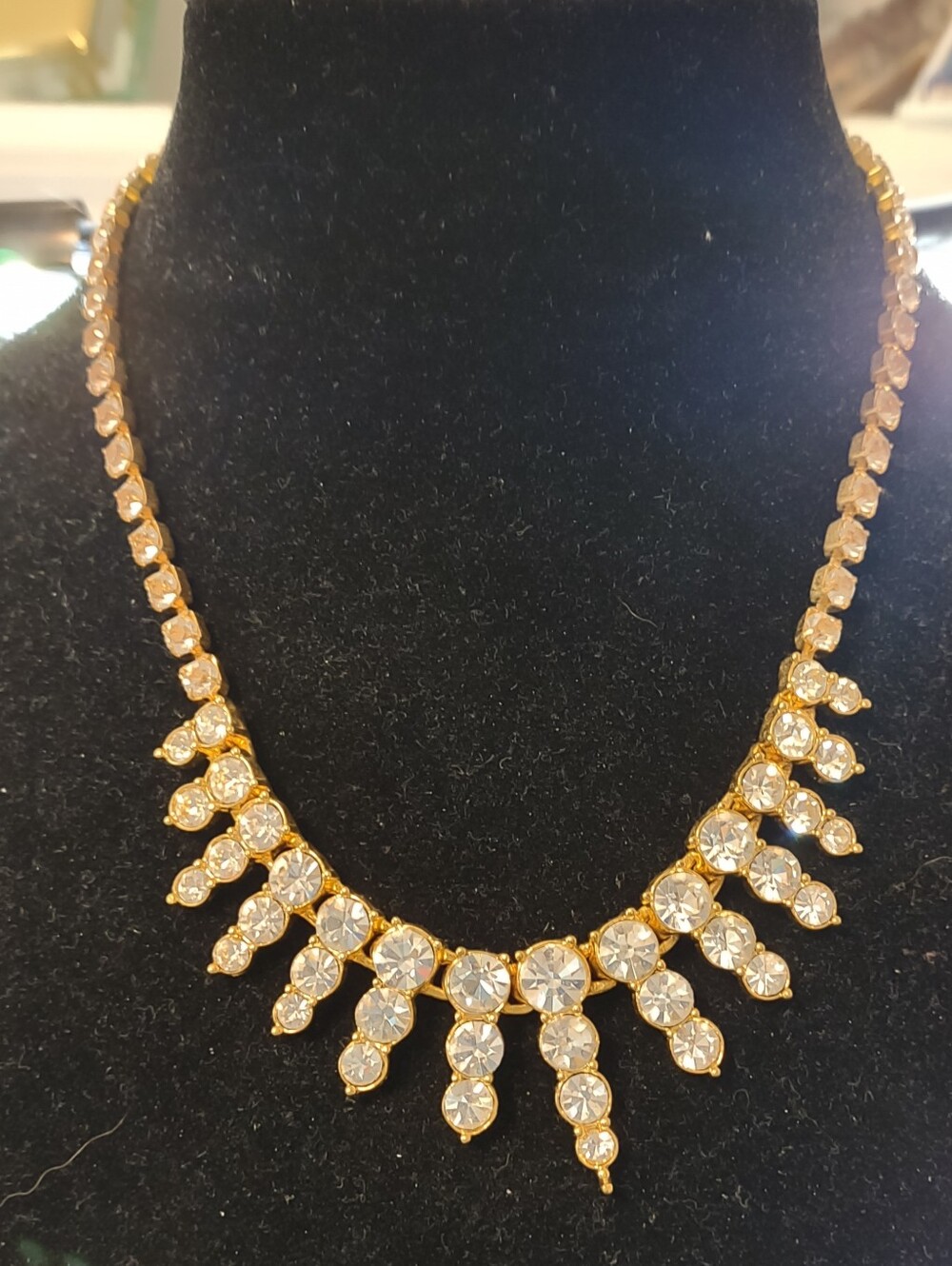 Gorgeous Vintage Cubic Zirconia "Cleopatra" Necklace, 19" New